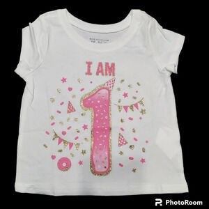 The Children's Place Baby Girl First 1st Birthday Tee Shirt Top 9-12 M